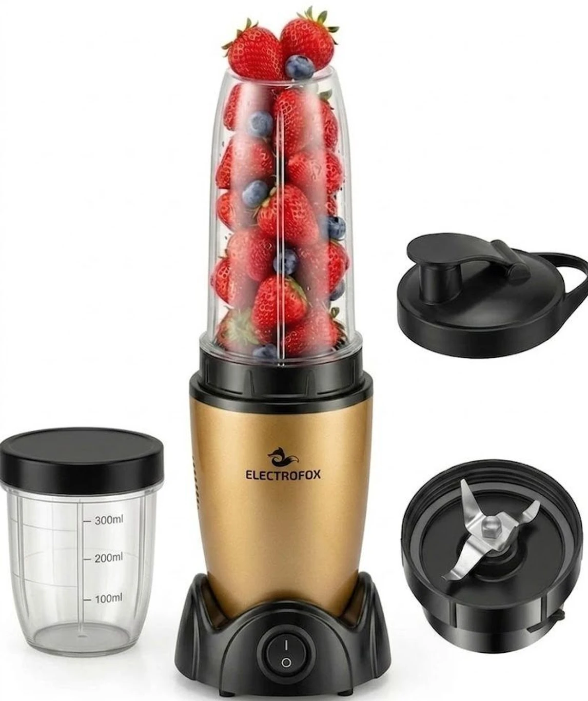 Electrofox Blendo+ 2 Jar Nutri Blender 750 W Juicer Mixer Grinder (Blendo+ 2 Jar Golden | 2 Jars | Golden)